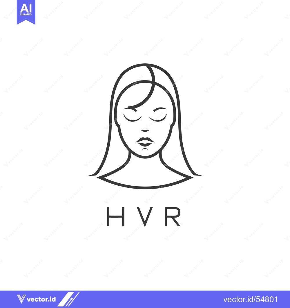 Premium Vector dari Line Art Illustration of a Woman's Face with Closed Eyes and the Acron