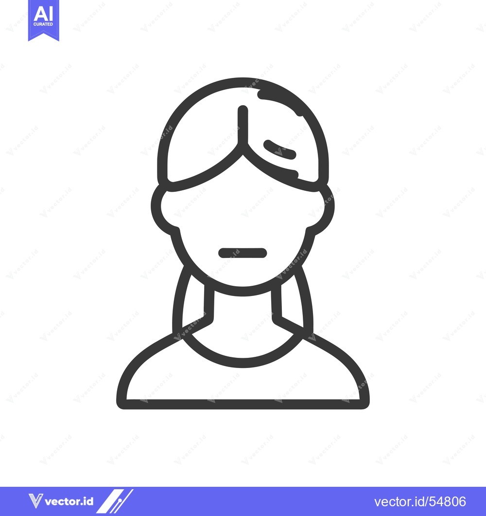 Premium Vector dari Line Art Illustration of a Woman's Face with Short Hair