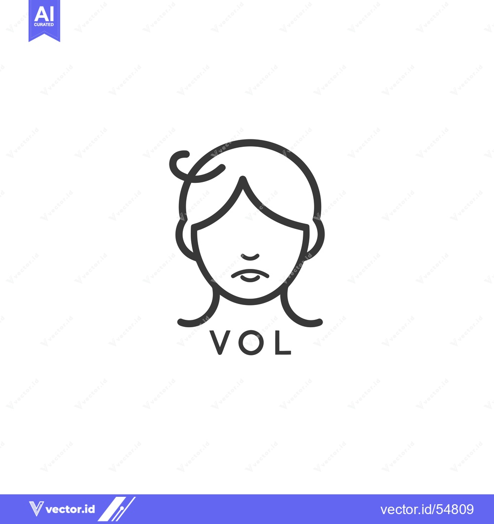 Premium Vector dari Line Art Illustration of a Woman's Face with the Word "VOL" Below