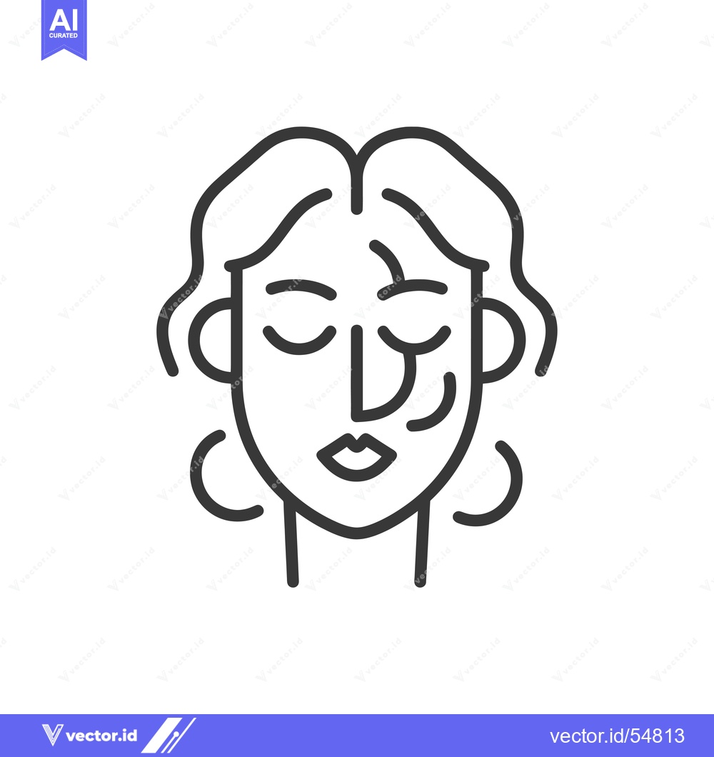 Premium Vector dari Line art illustration of a woman's face with wrinkles