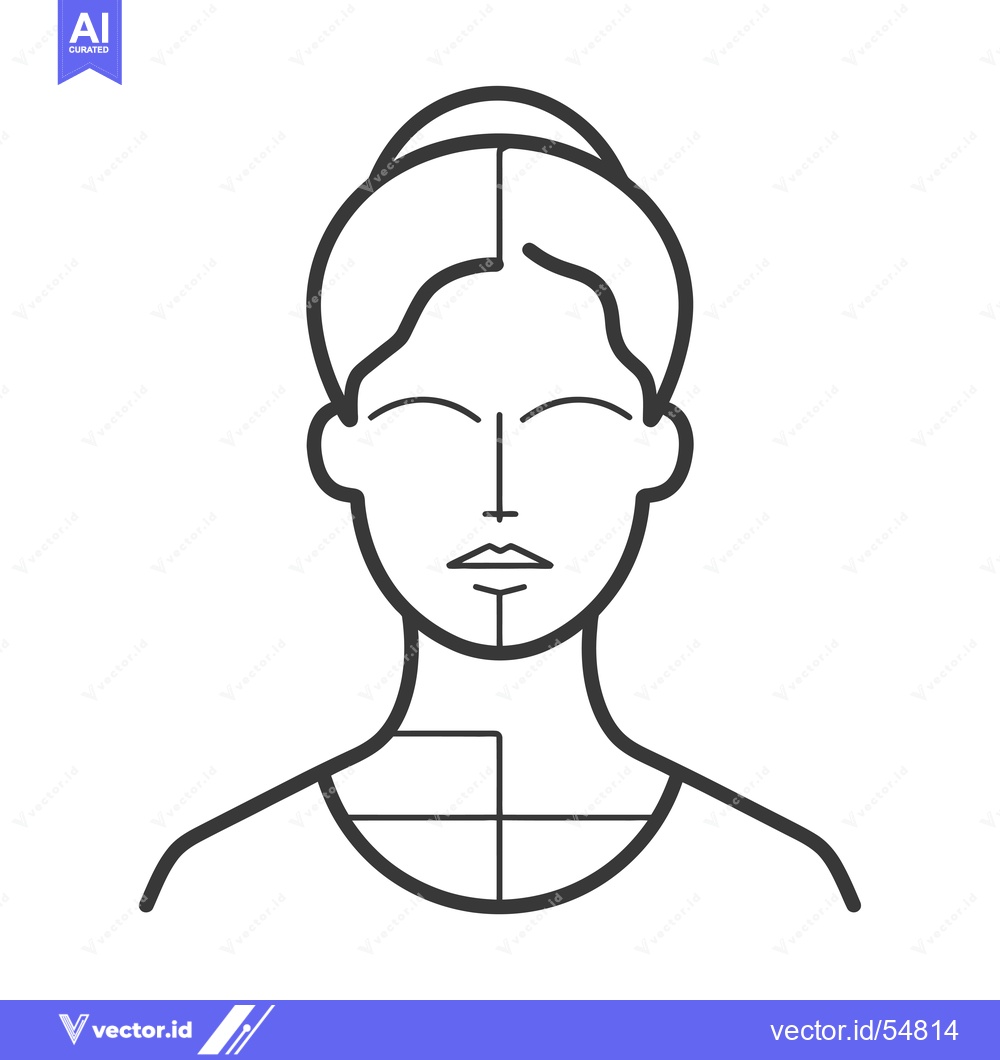 Premium Vector dari Line Art Illustration of a Woman's Head and Shoulders