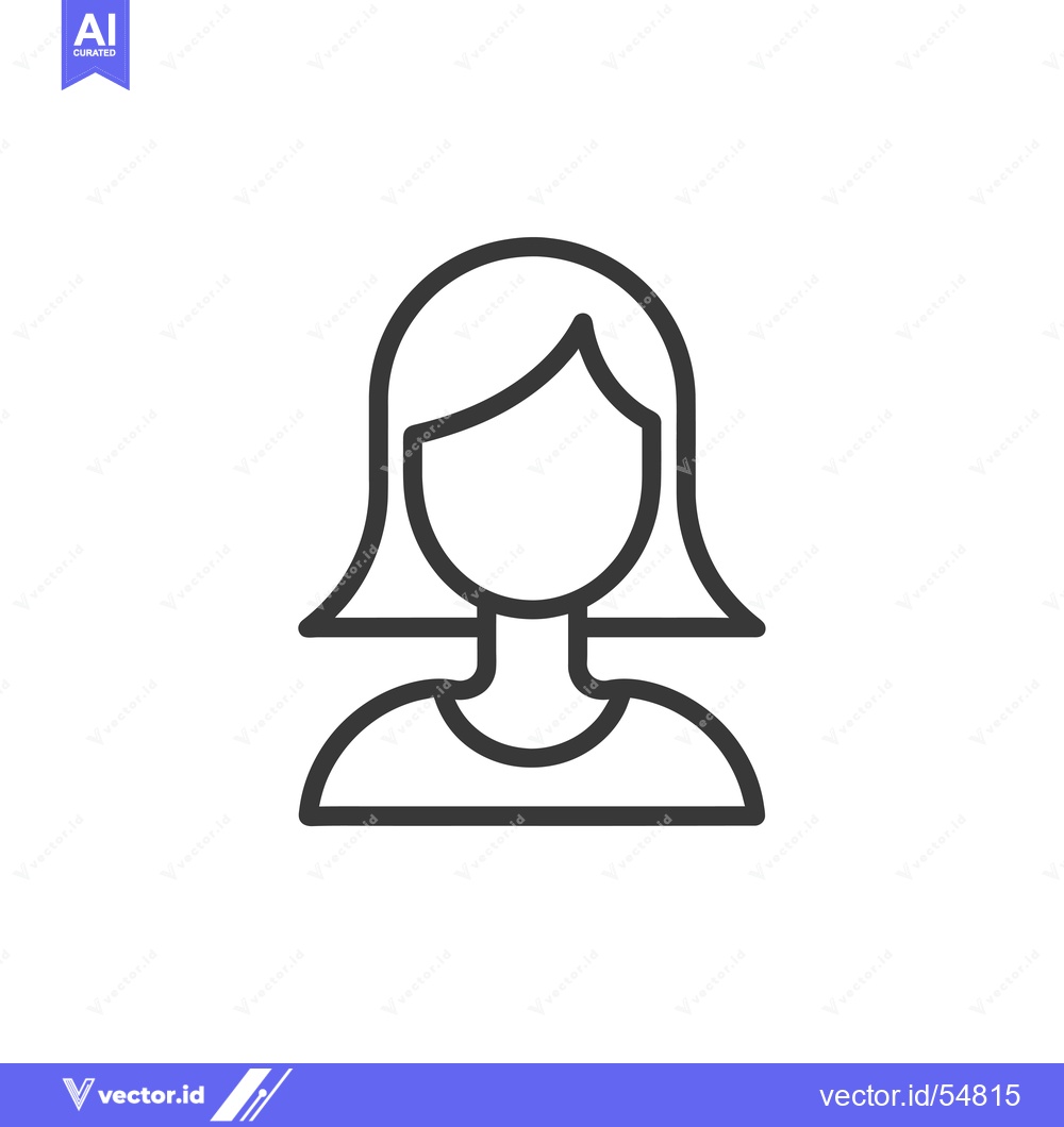Premium Vector of Line Art Illustration of a Woman's Head and Shoulders