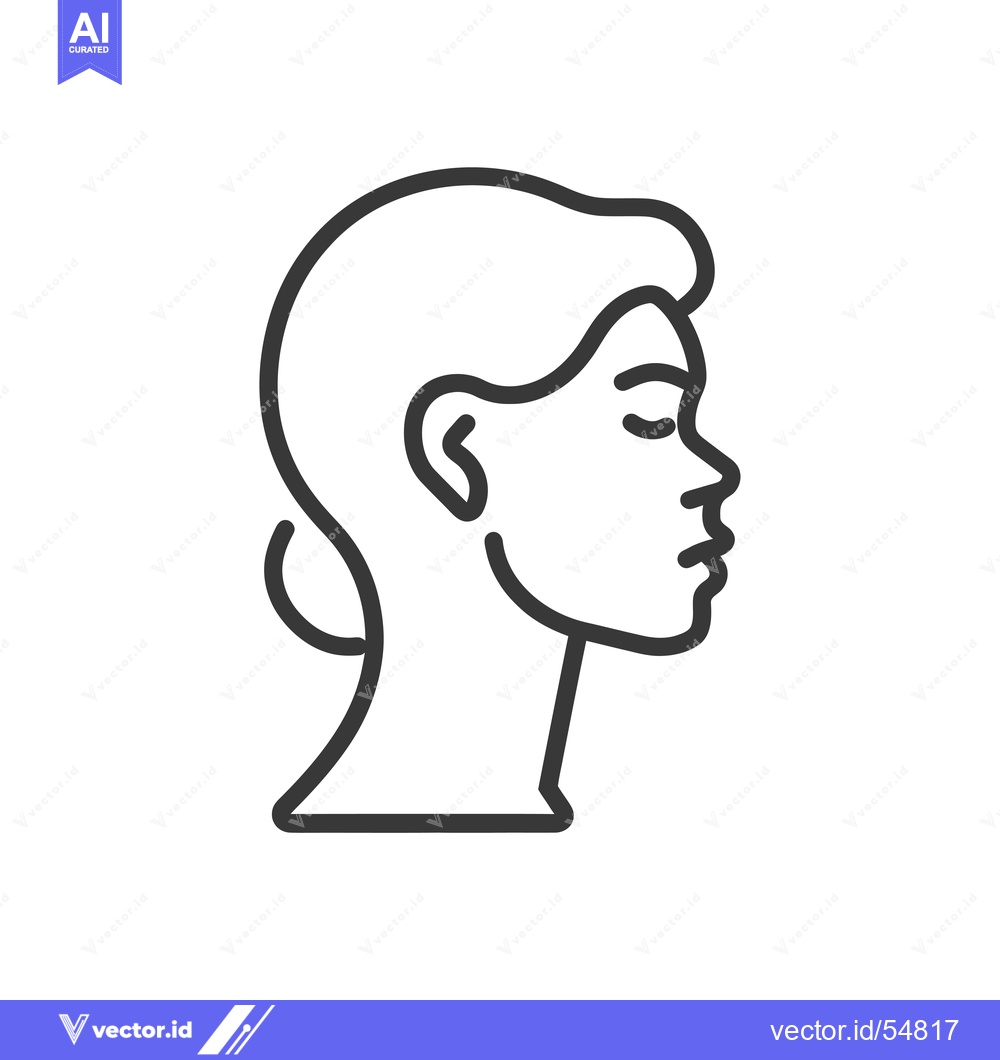 Premium Vector of Line art illustration of a woman's head in profile