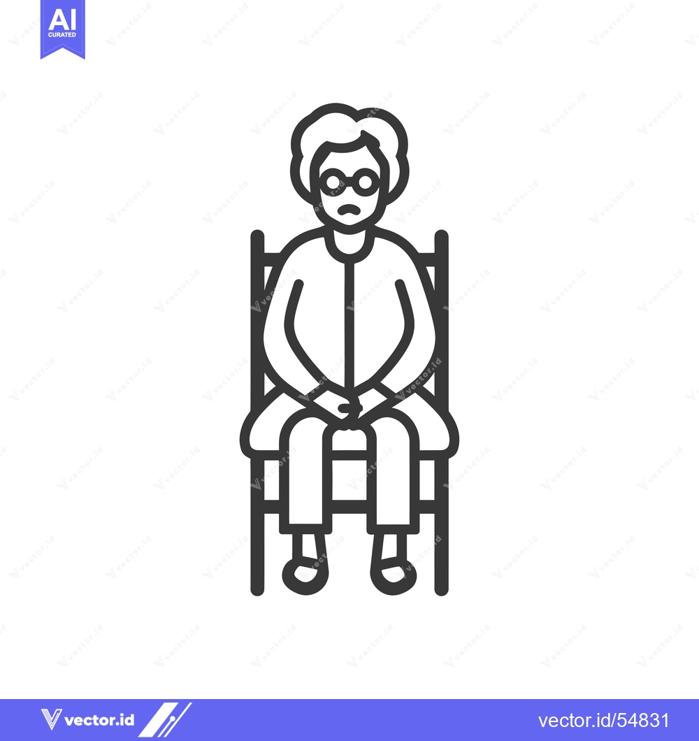 Premium Vector of Line art illustration of a woman sitting in a chair