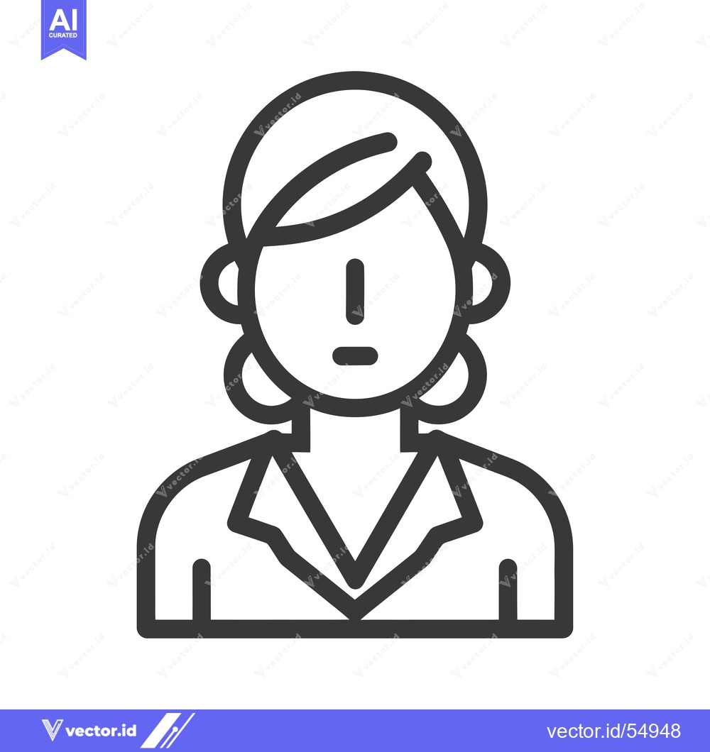 Premium Vector dari Line Art Illustration of a Woman with an Exclamation Mark