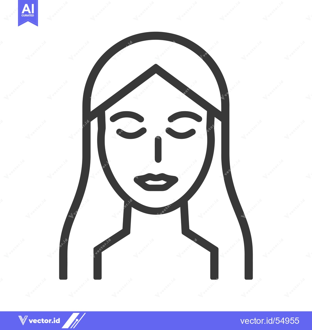 Premium Vector dari Line Art Illustration of a Woman with Closed Eyes