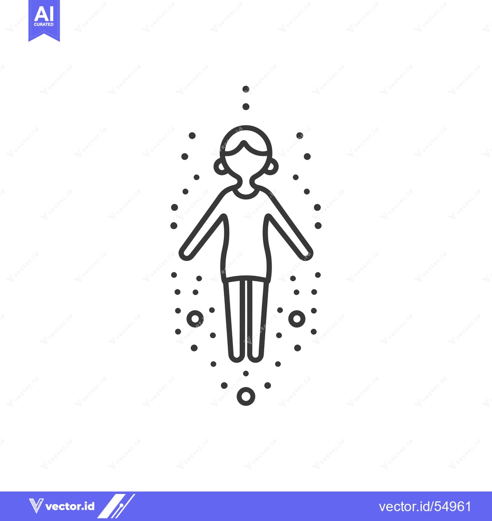 Premium Vector dari Line art illustration of a woman with dots around her