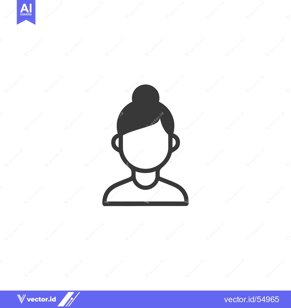 Premium Vector of Line Art Illustration of a Woman with Hair in a Bun