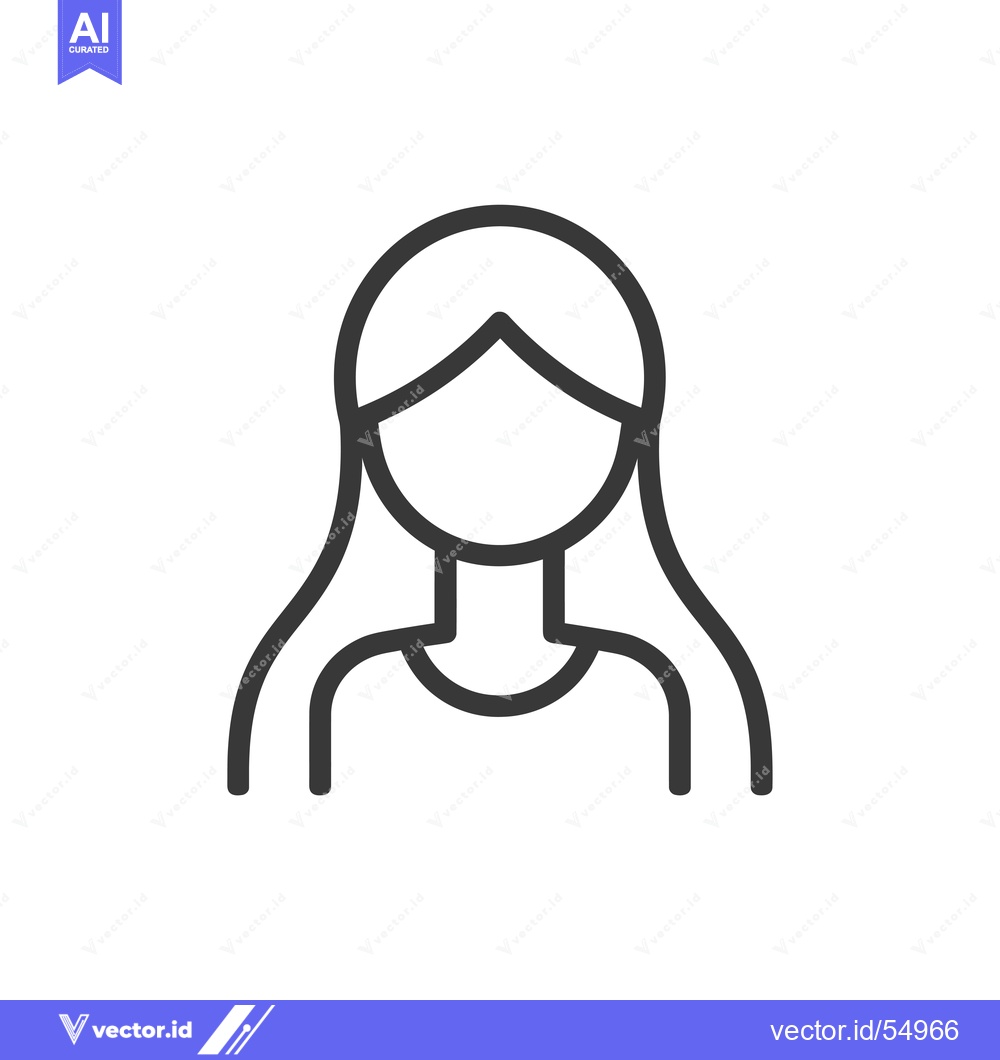 Premium Vector dari Line Art Illustration of a Woman with Long Hair