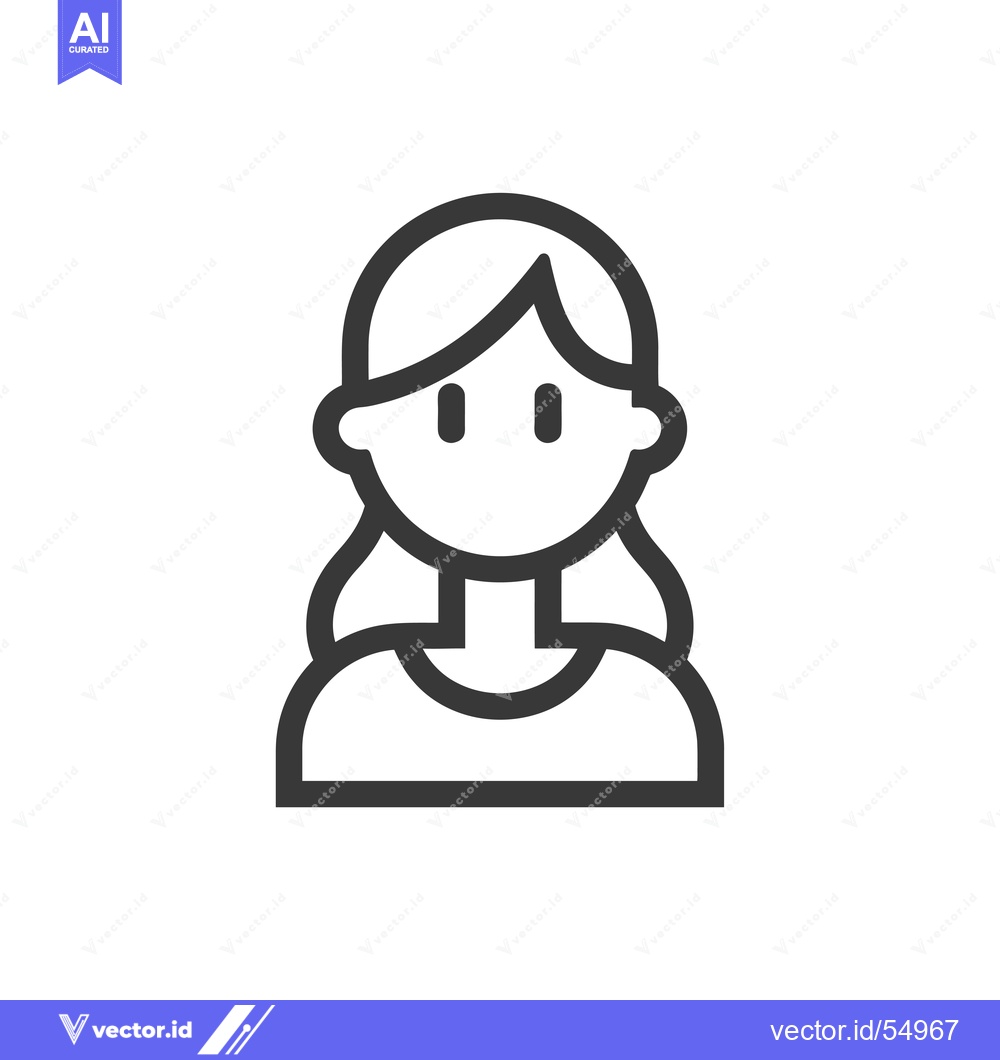Premium Vector of Line art illustration of a woman with long hair
