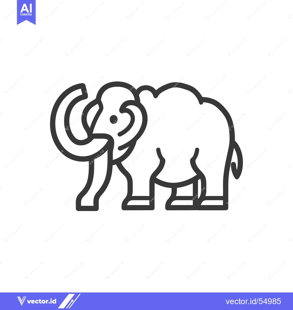 Premium Vector dari Line Art Illustration of a Woolly Mammoth
