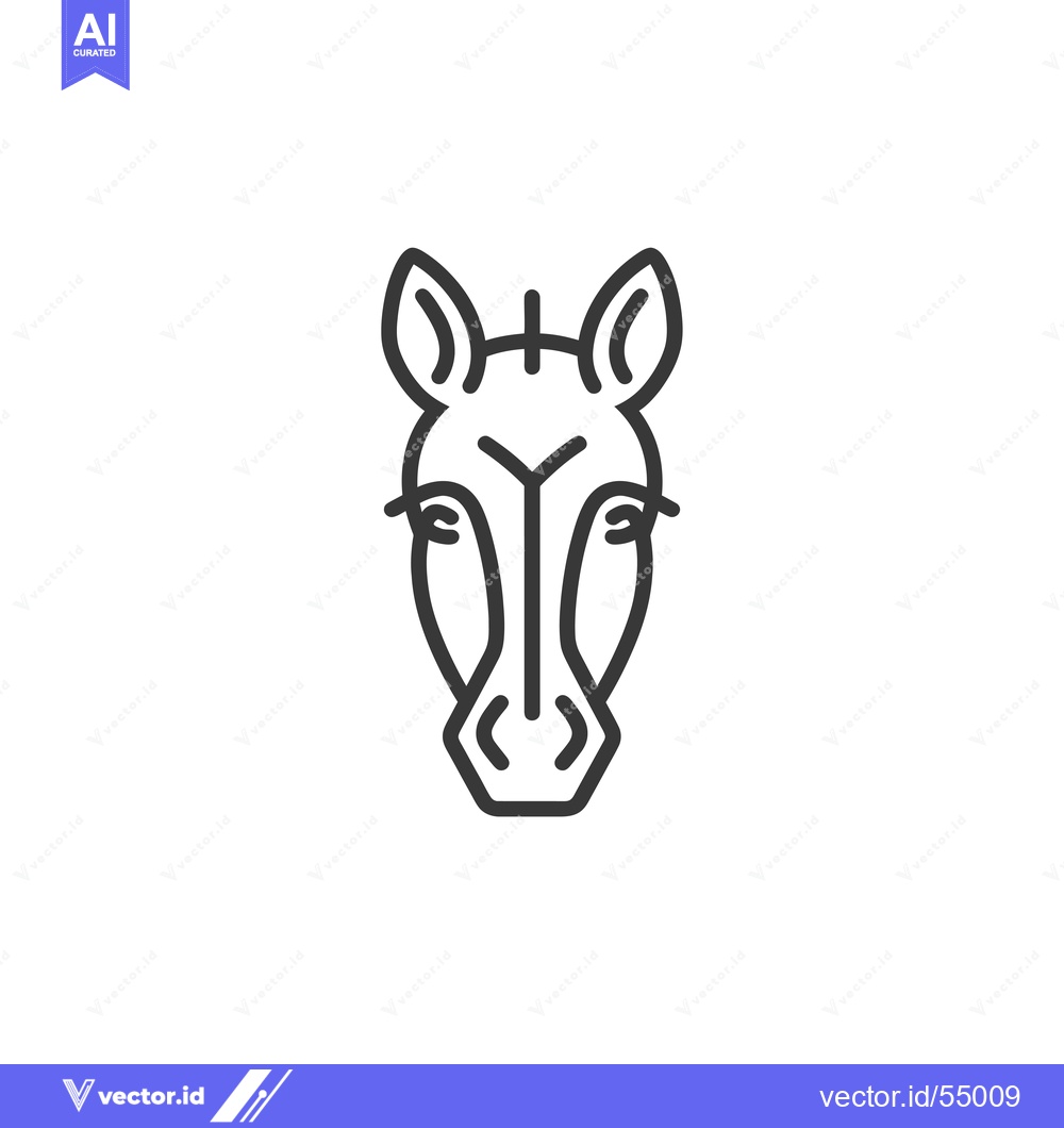 Premium Vector dari Line art illustration of a zebra head facing forward
