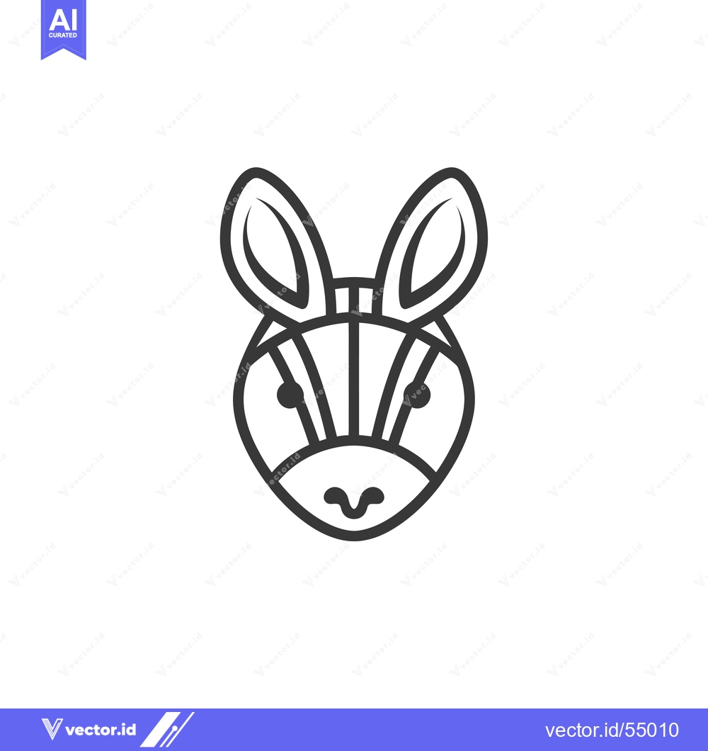 Premium Vector dari Line Art Illustration of a Zebra's Head