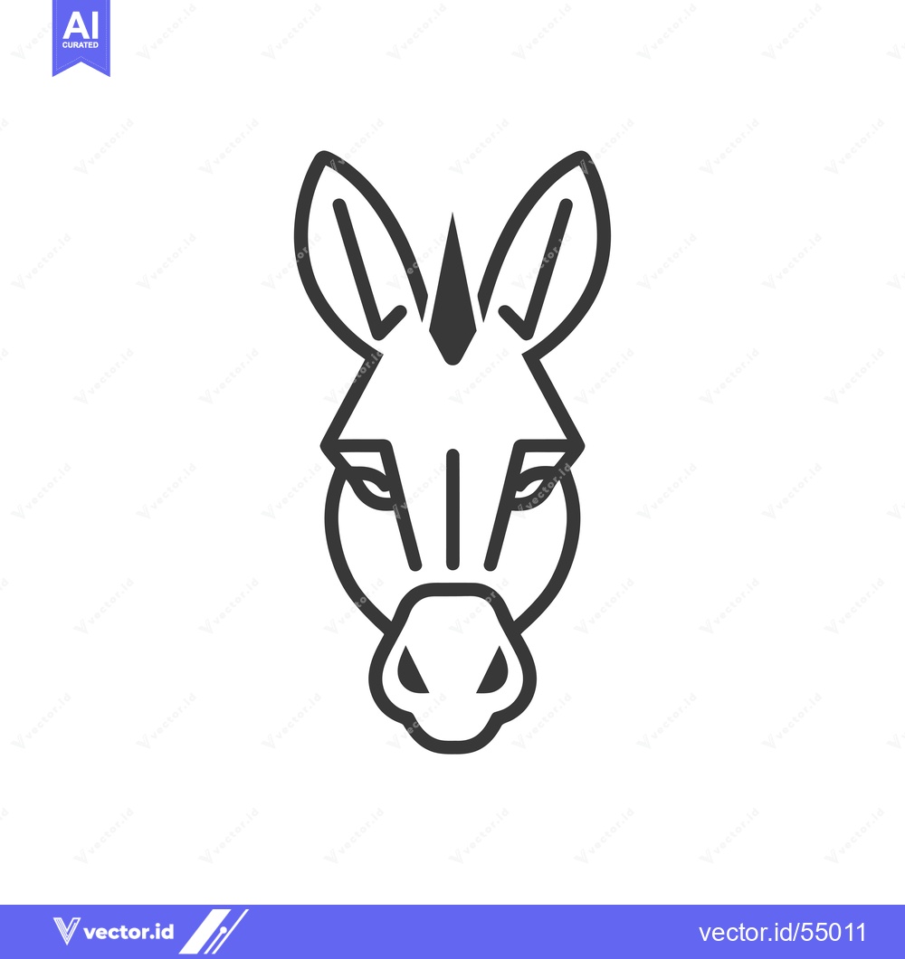 Premium Vector of Line art illustration of a zebra's head