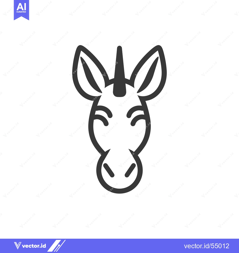 Premium Vector of Line Art Illustration of a Zebra's Head