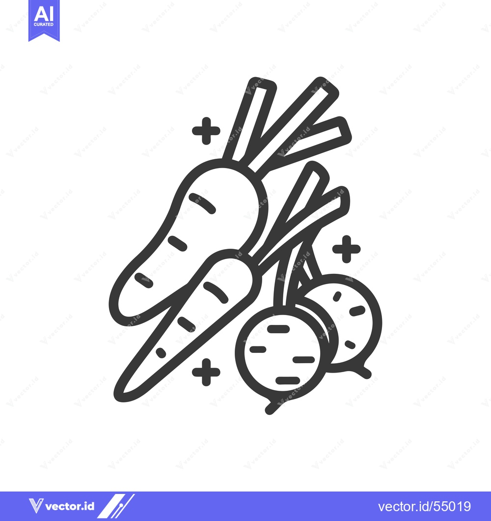 Premium Vector dari Line Art Illustration of Carrots and Turnips