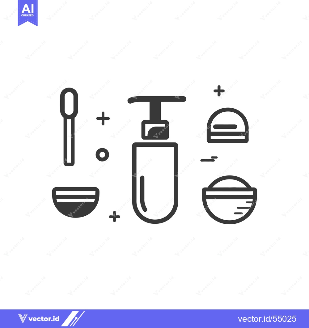 Premium Vector dari Line Art Illustration of Cosmetic Products