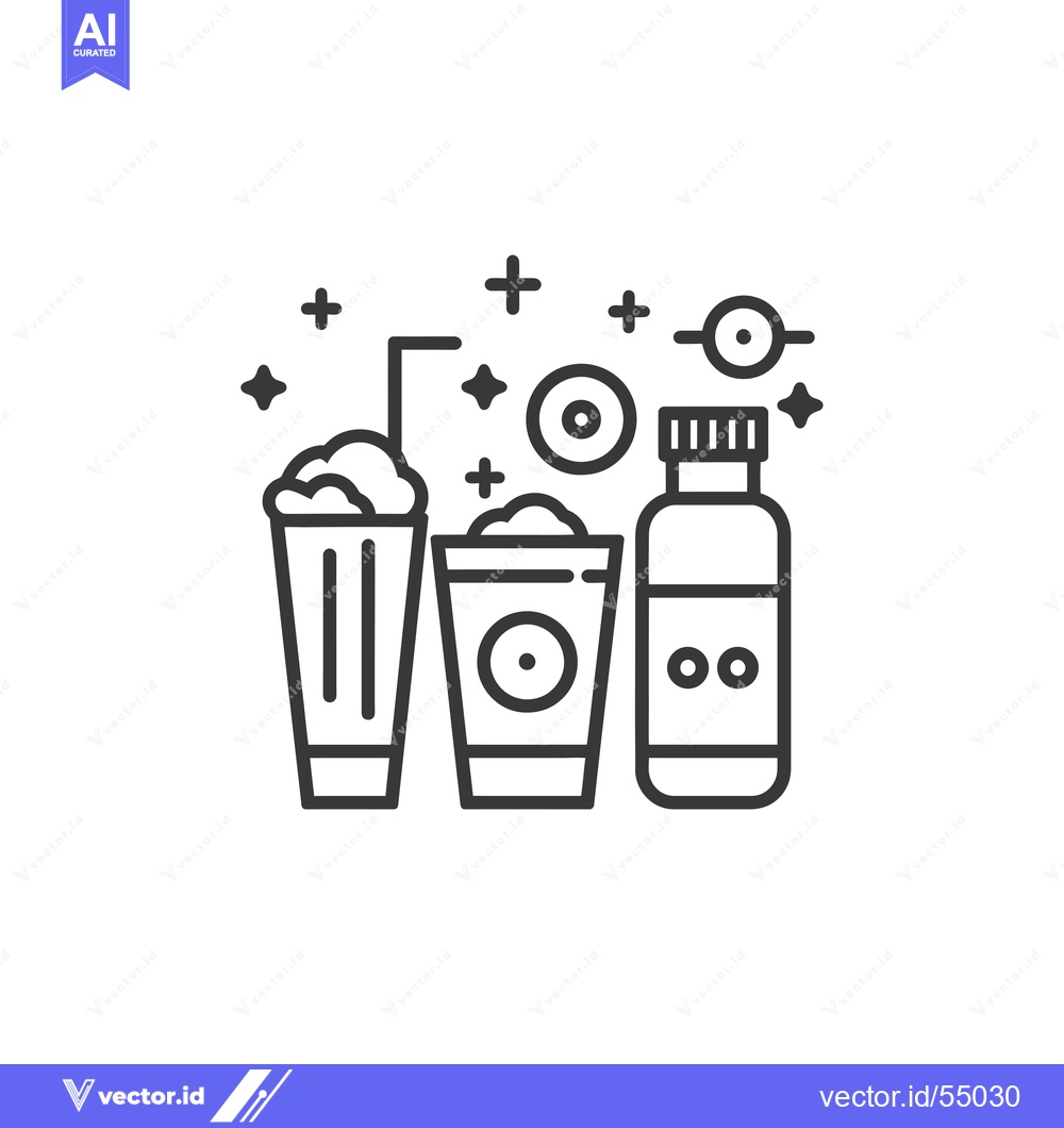 Premium Vector dari Line Art Illustration of Drinks and a Bottle with Stars