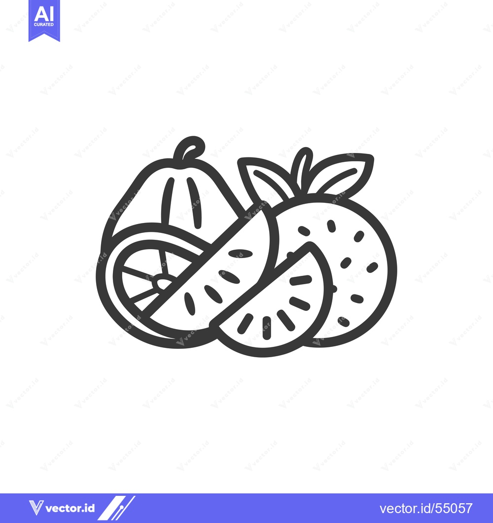 Premium Vector dari Line art illustration of fruit slices