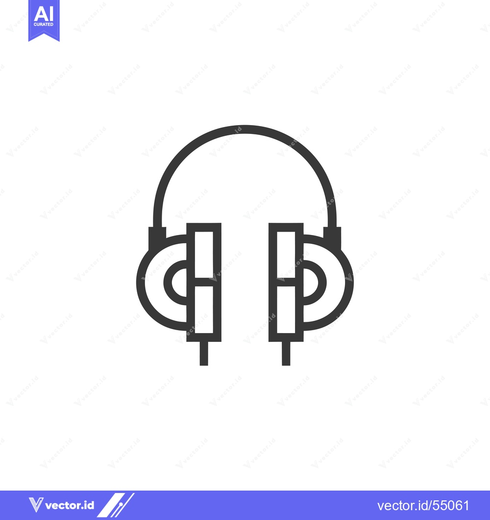 Premium Vector of Line Art Illustration of Headphones