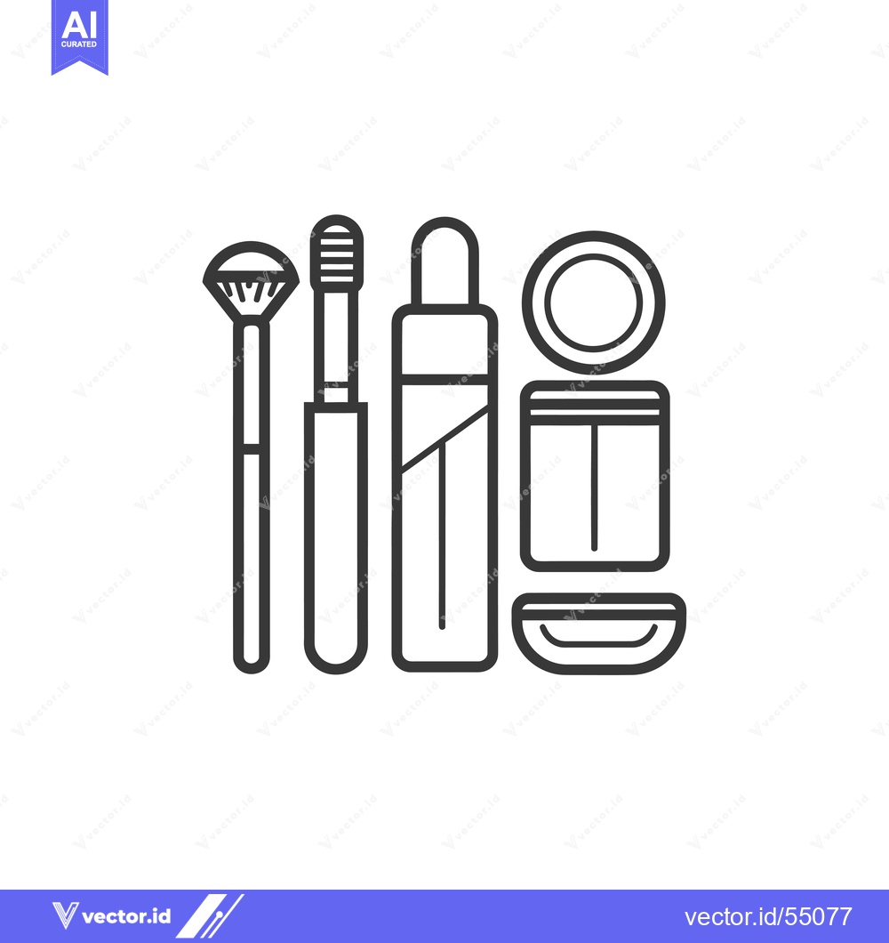 Premium Vector dari Line Art Illustration of Makeup Products