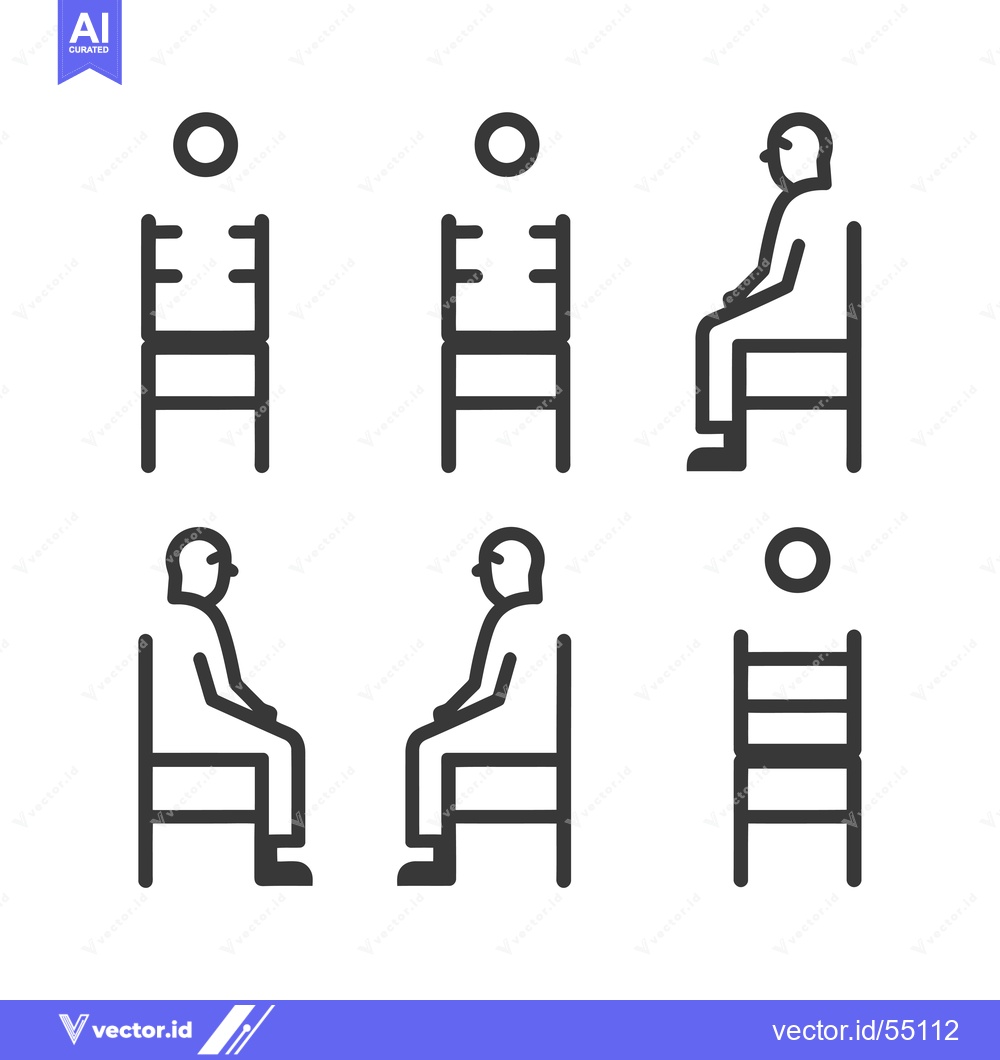 Premium Vector of Line Art Illustration of People Sitting on Chairs