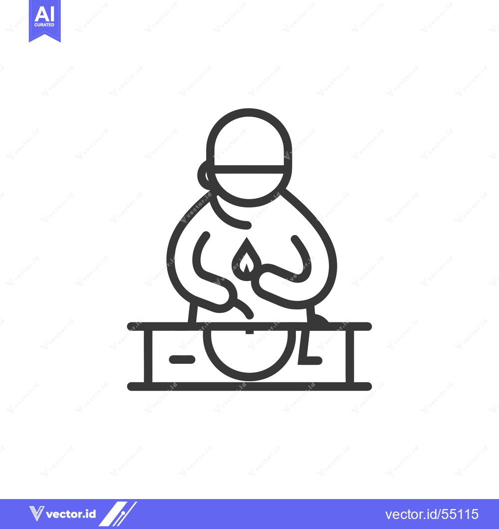 Premium Vector dari Line Art Illustration of Person Holding a Flame Over a Circle