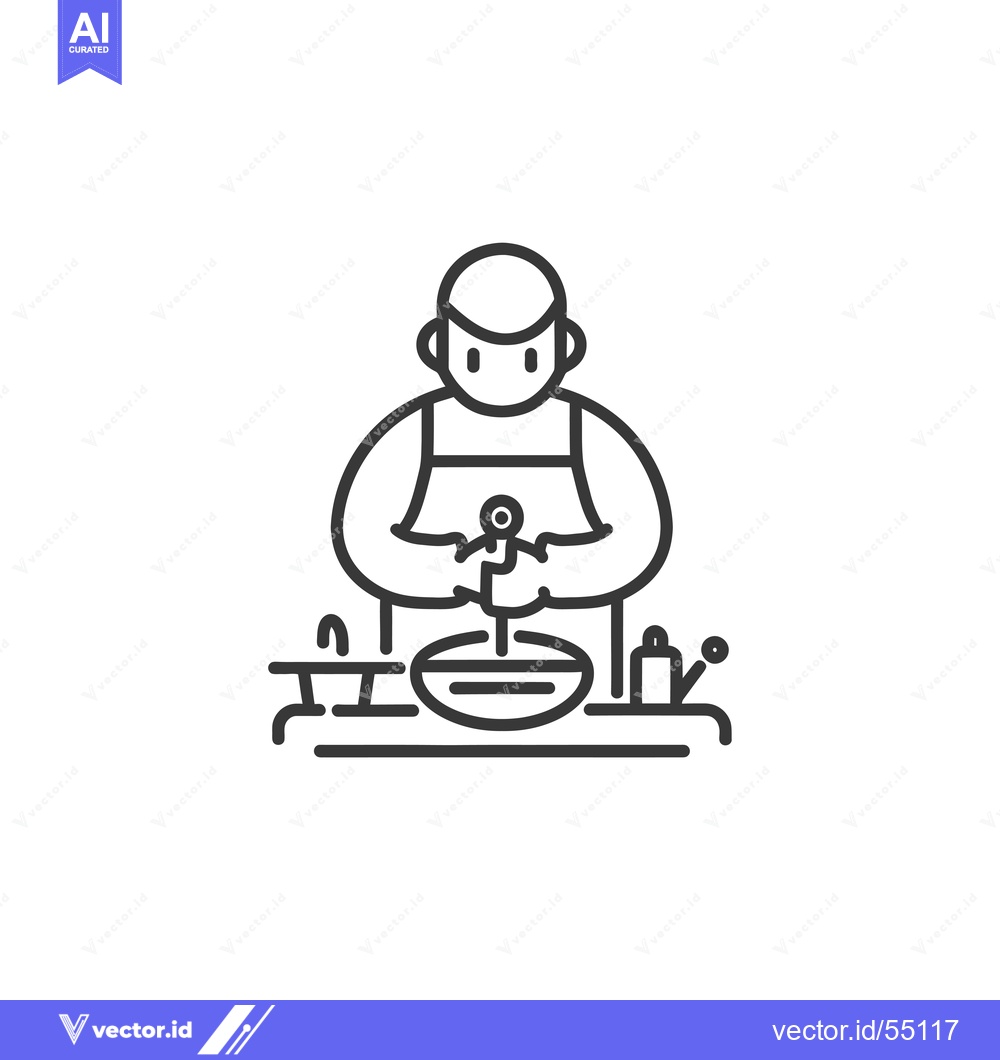 Premium Vector dari Line Art Illustration of Person Making Pottery