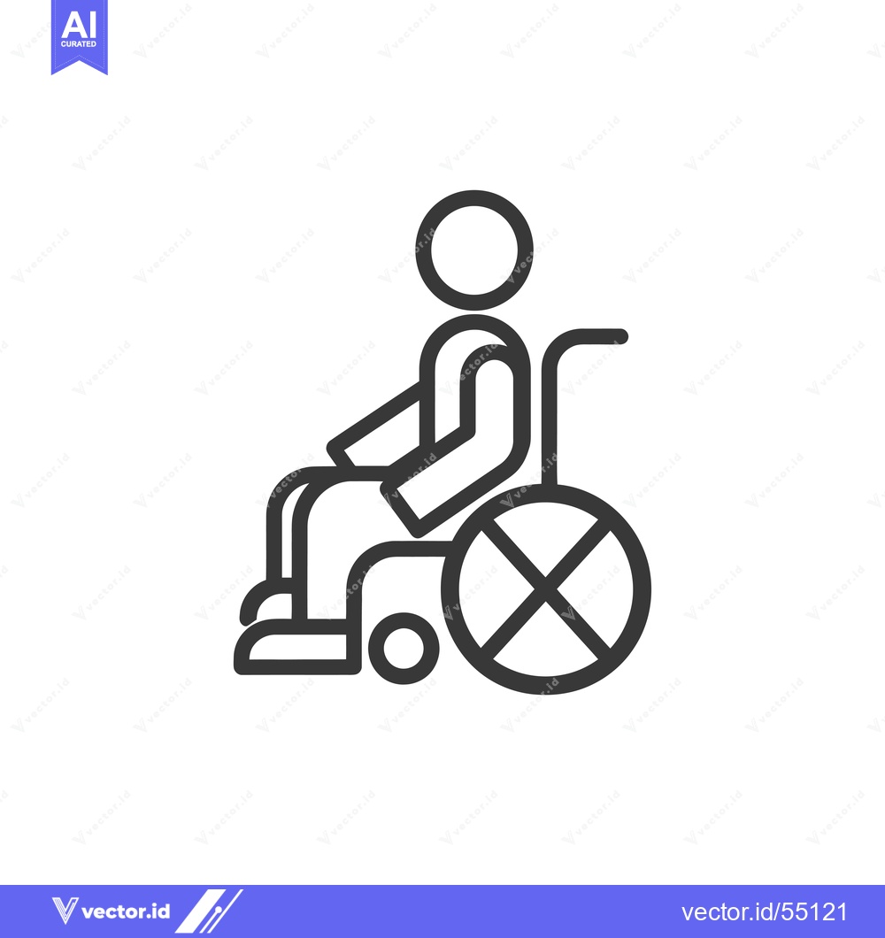 Premium Vector of Line Art Illustration of Person Sitting in a Wheelchair