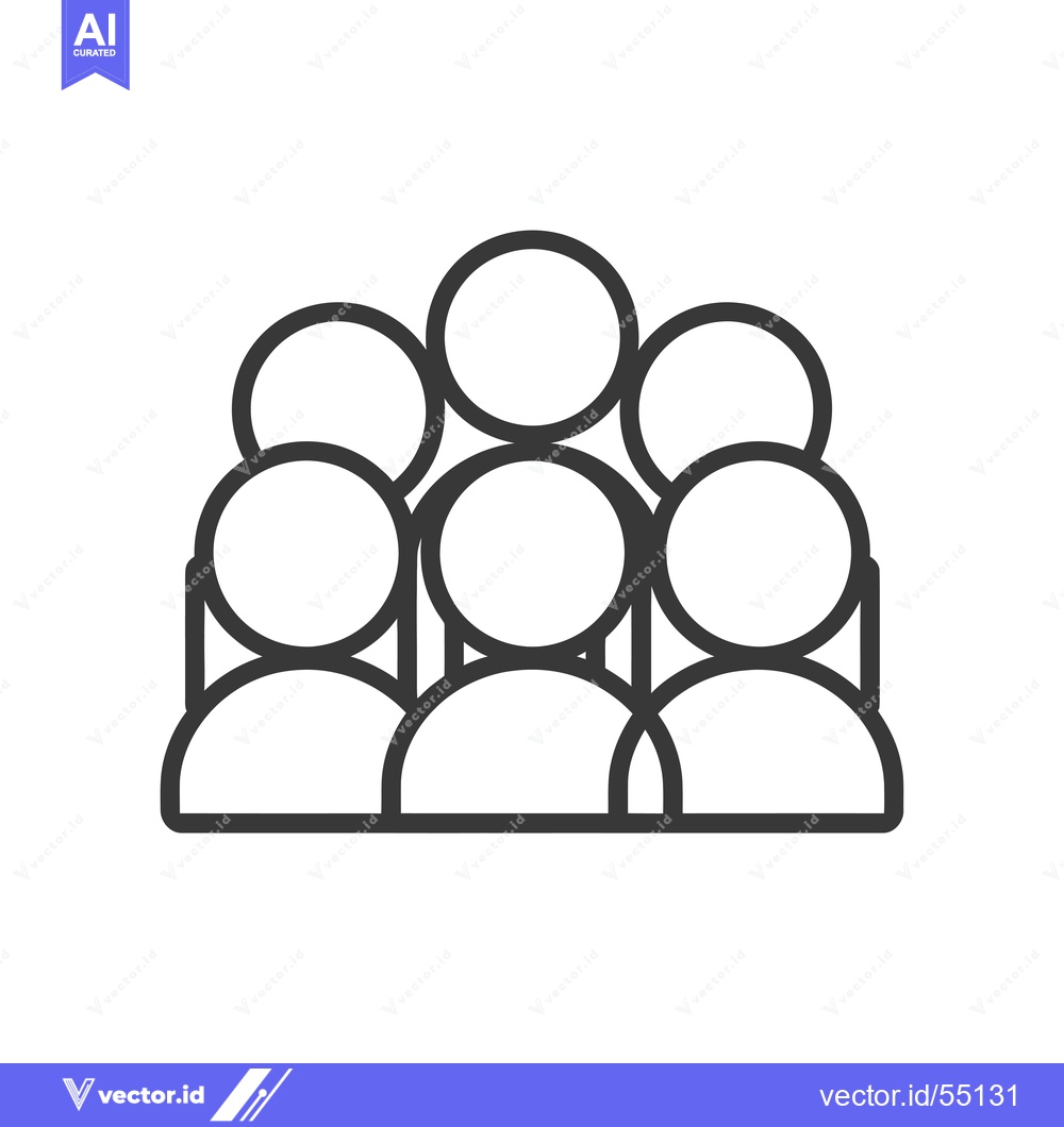 Premium Vector dari Line Art Illustration of Six People Standing Together