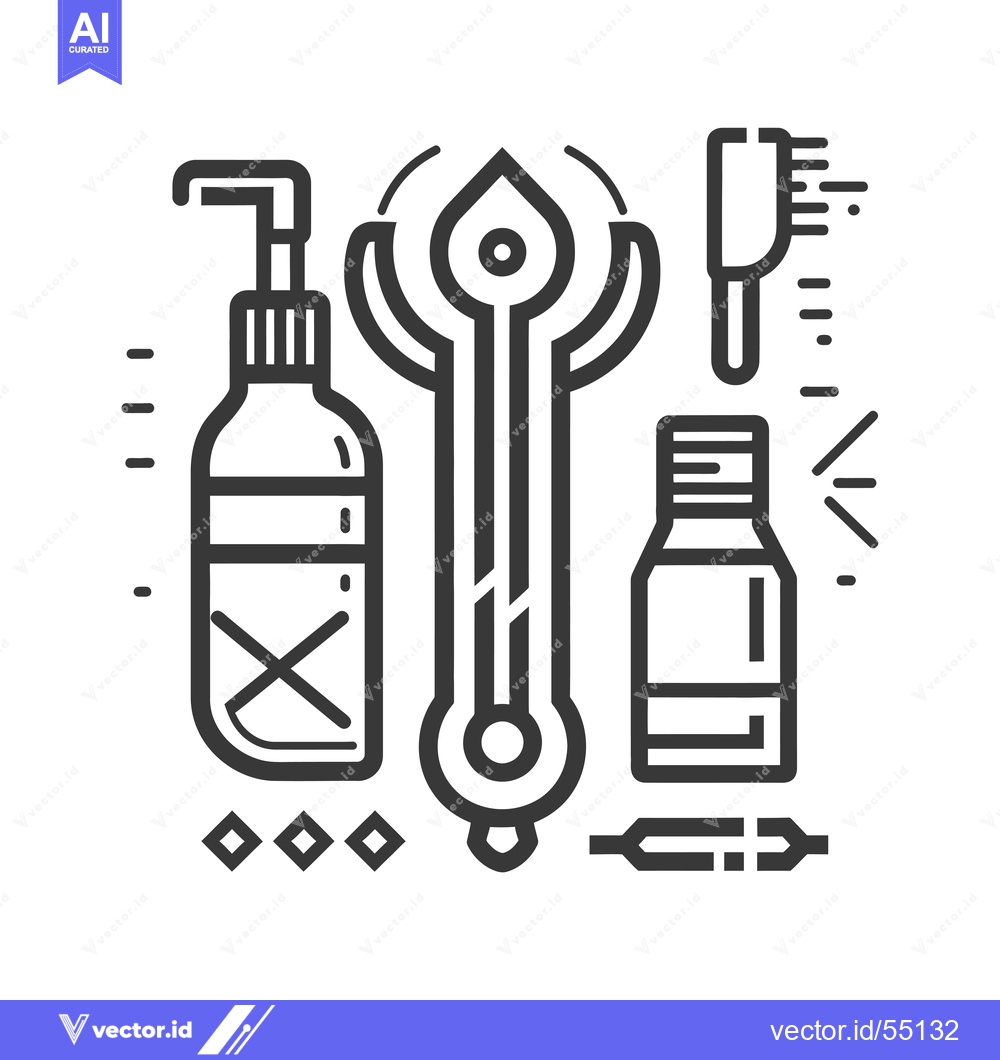 Premium Vector dari Line Art Illustration of Skincare and Beauty Products