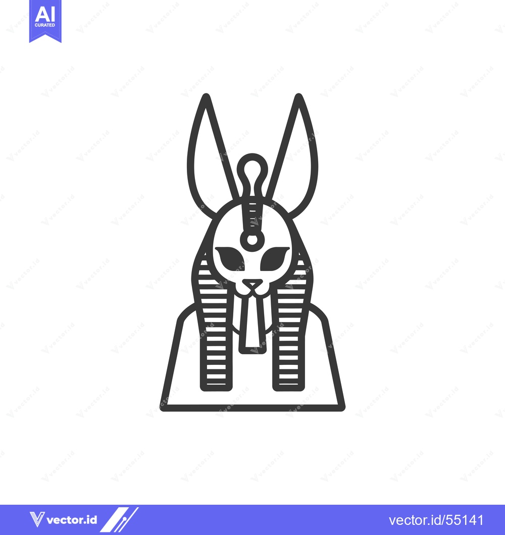 Premium Vector of Line Art Illustration of the Egyptian God Anubis