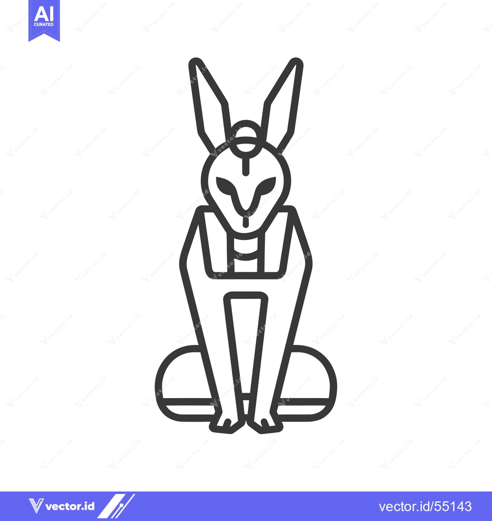 Premium Vector of Line Art Illustration of the Egyptian God Bastet
