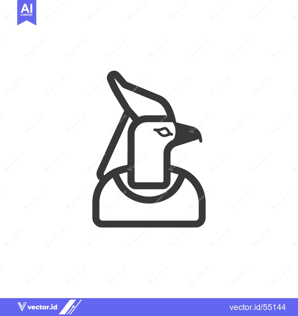 Premium Vector dari Line Art Illustration of the Egyptian God Horus