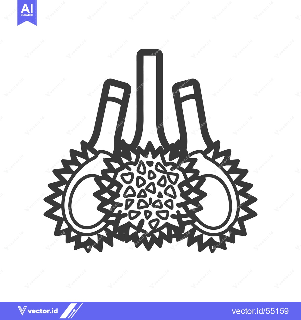 Premium Vector dari Line Art Illustration of Three Durian Fruits