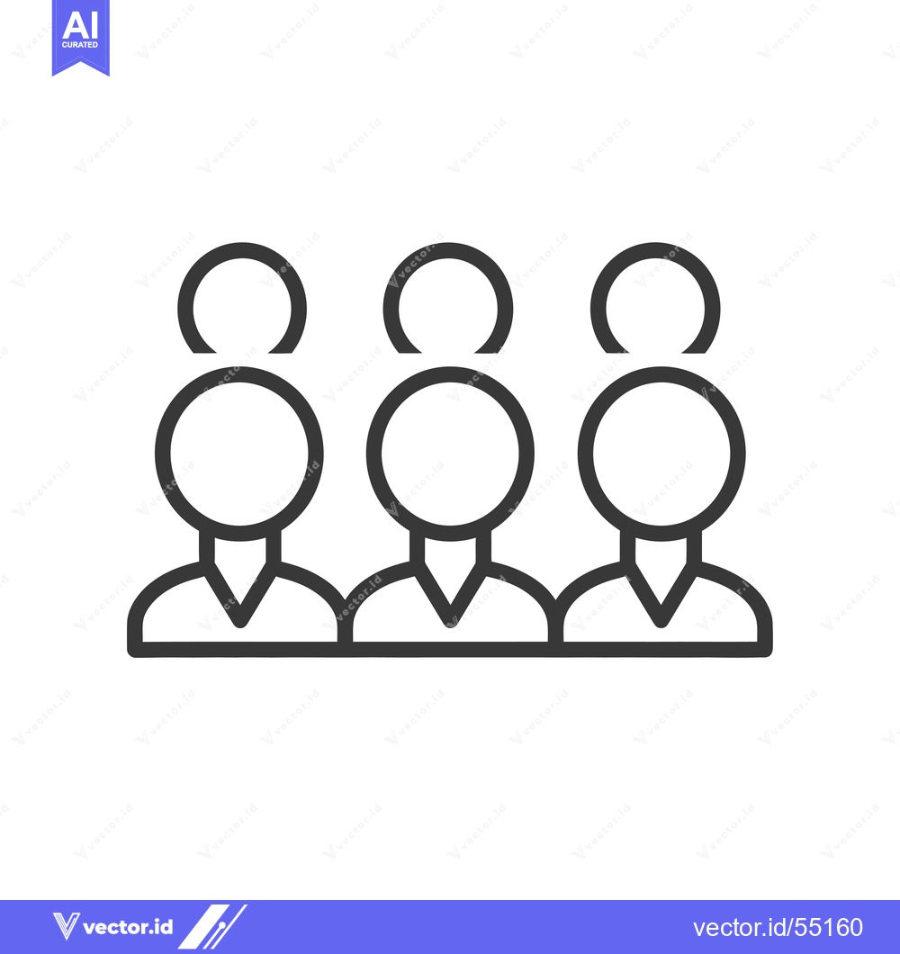 Premium Vector dari Line art illustration of three faceless people standing side by side