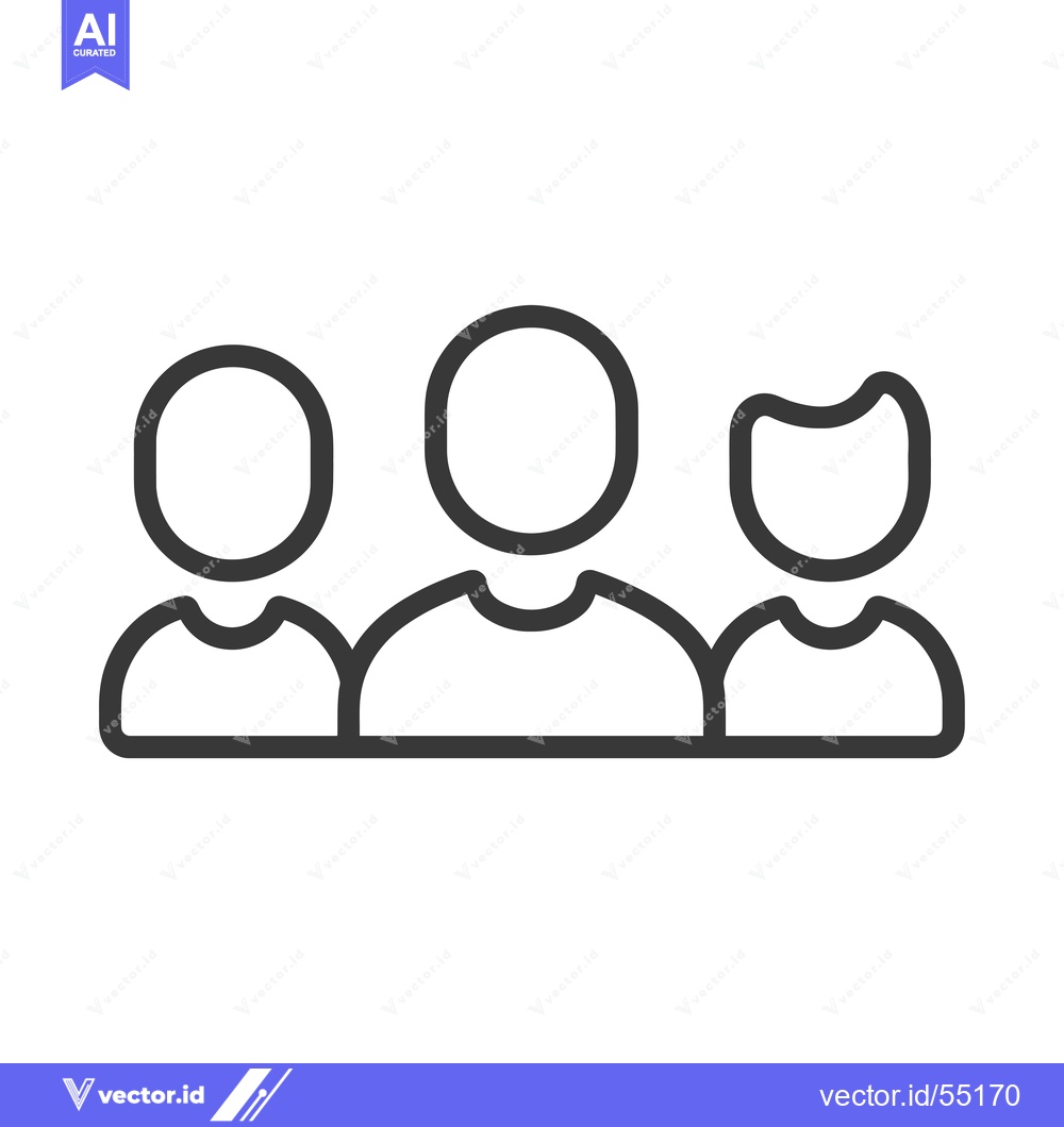Premium Vector of Line Art Illustration of Three People Side by Side