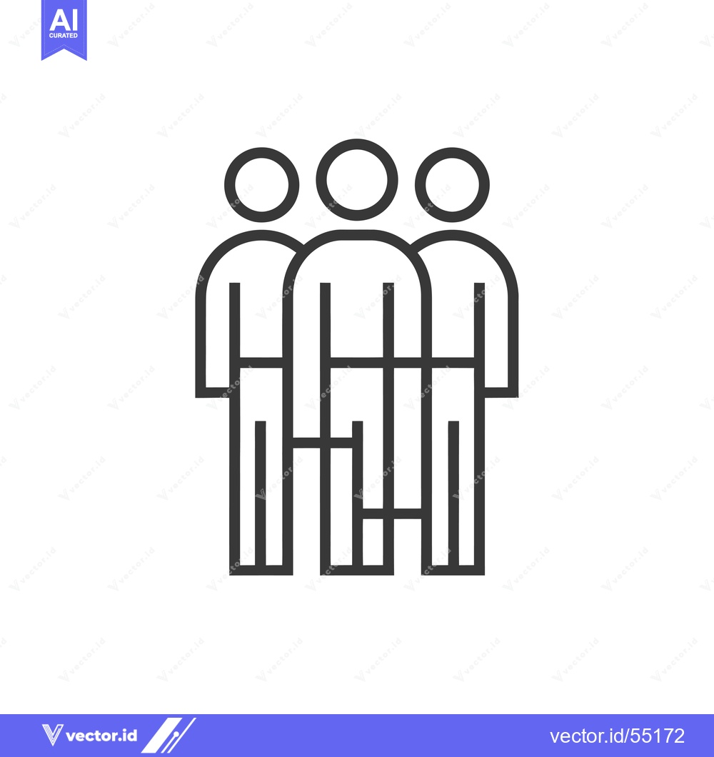 Premium Vector dari Line Art Illustration of Three People Standing Together