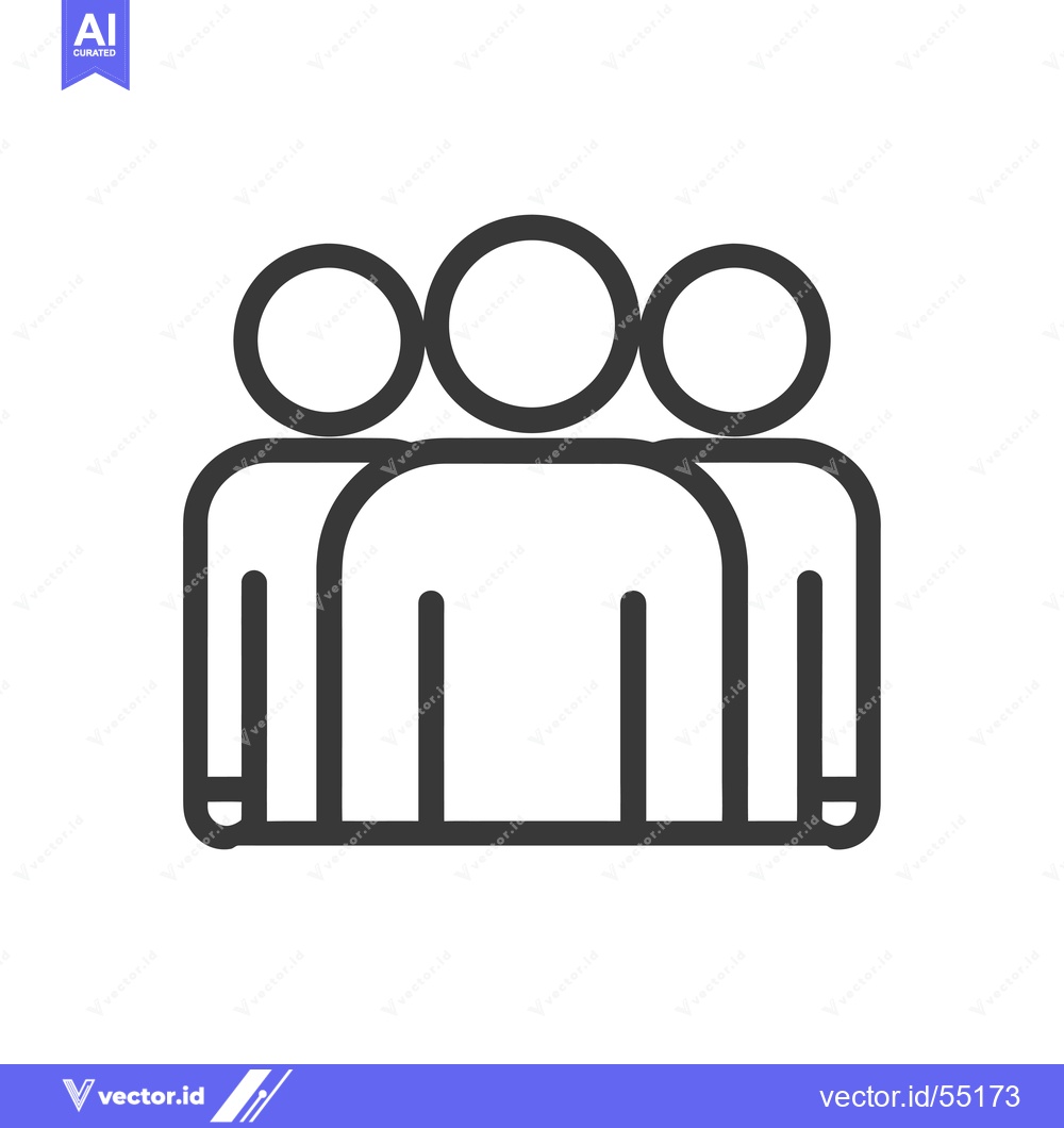 Premium Vector dari Line Art Illustration of Three People Standing Together