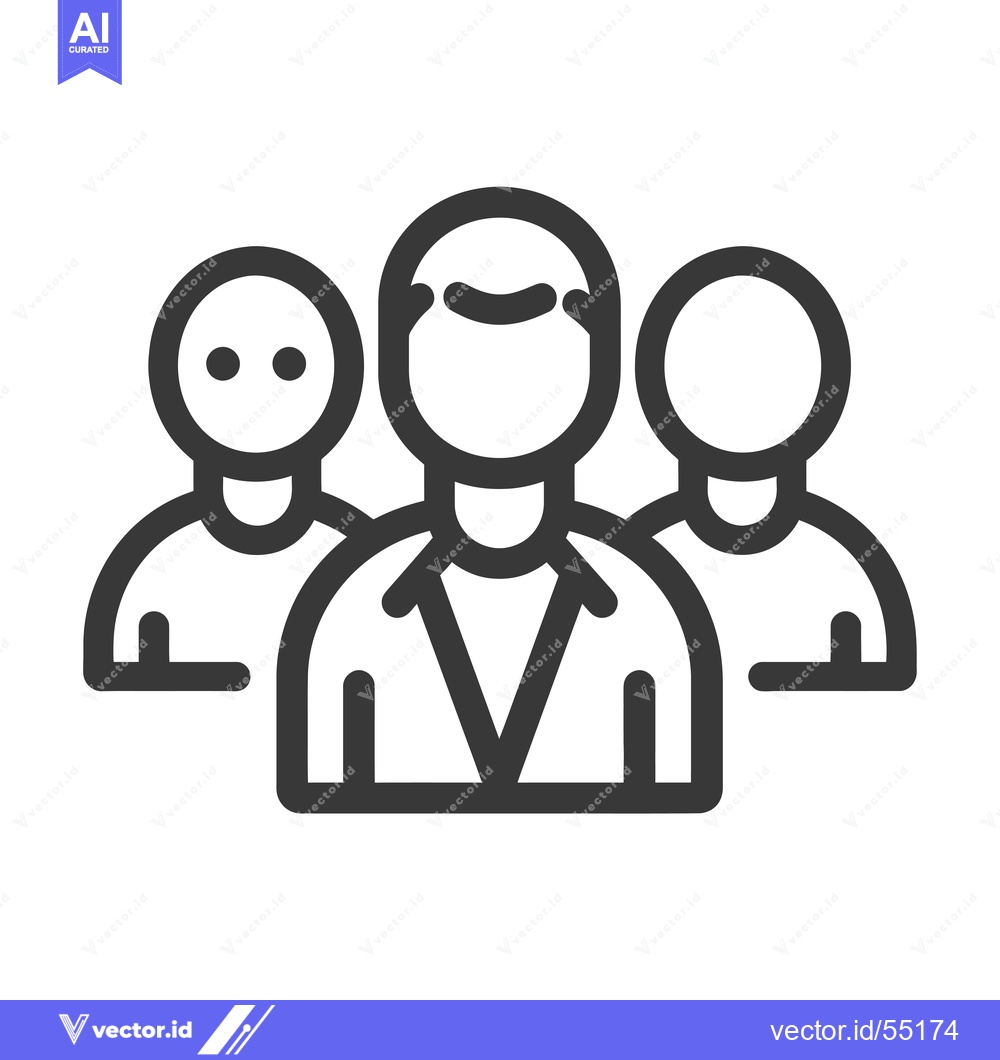 Premium Vector dari Line Art Illustration of Three People Standing Together