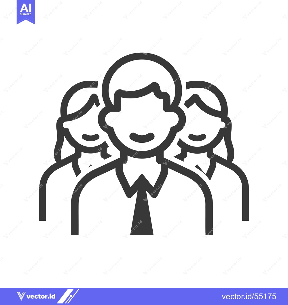 Premium Vector of Line Art Illustration of Three People Standing Together