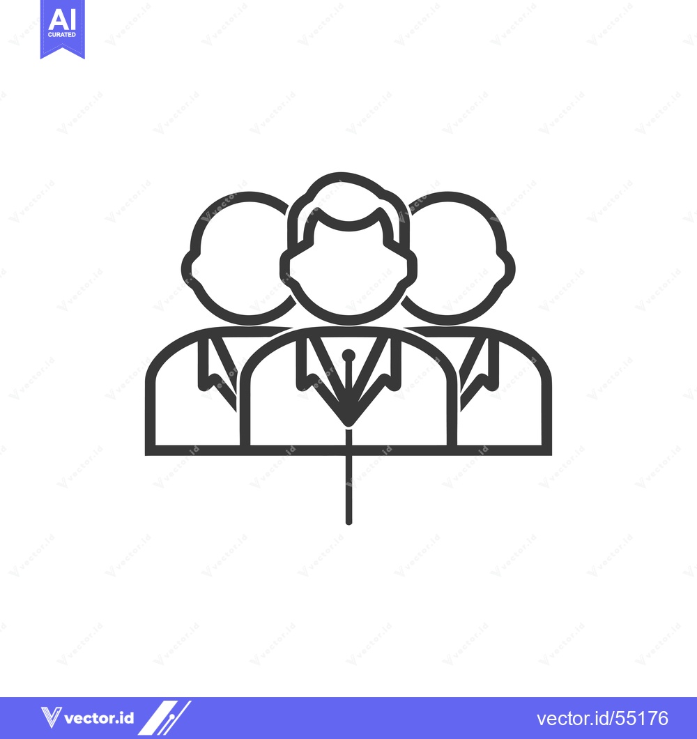 Premium Vector of Line Art Illustration of Three People Standing Together
