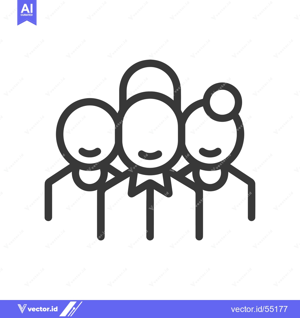 Premium Vector of Line Art Illustration of Three People Standing Together