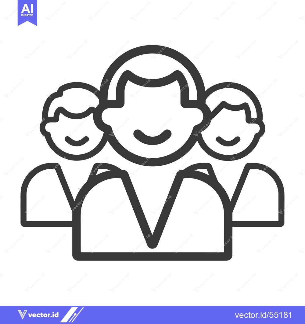Premium Vector dari Line Art Illustration of Three Smiling People