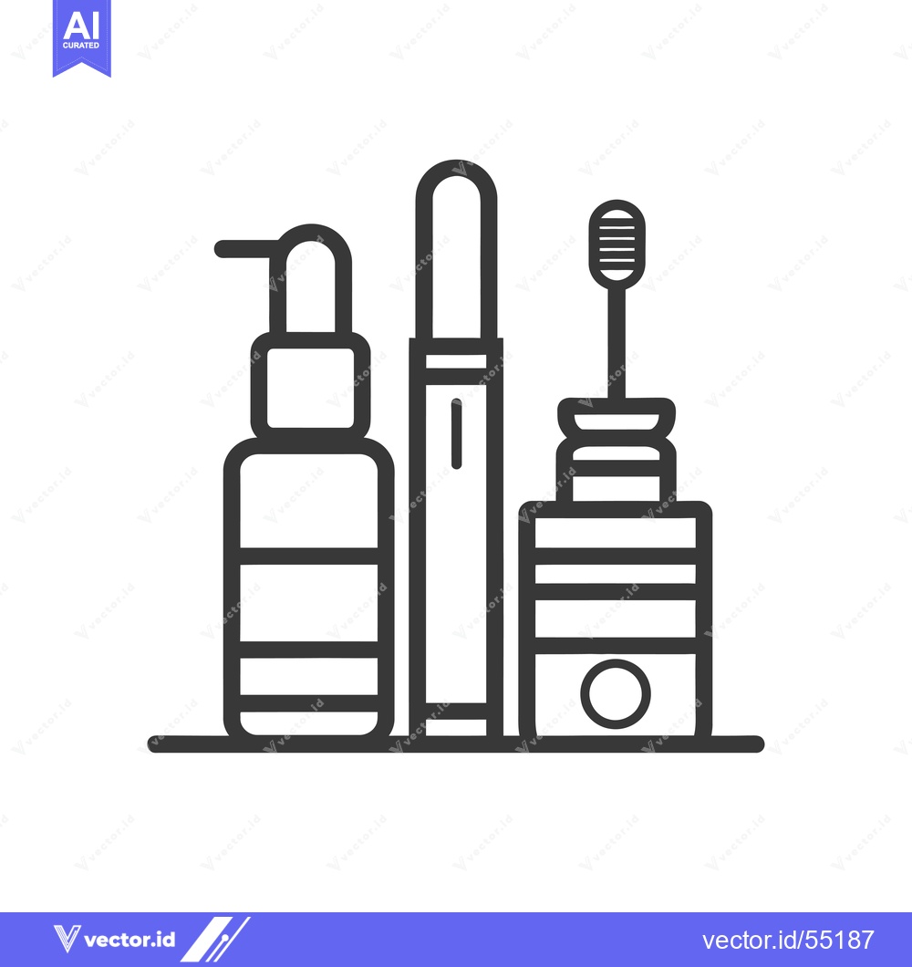 Premium Vector of Line art illustration of three toiletries