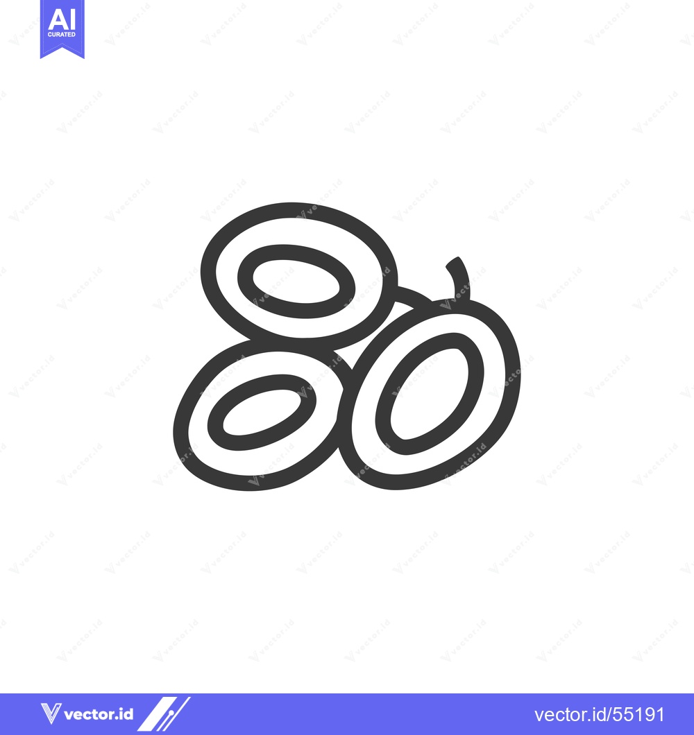 Premium Vector dari Line Art Illustration of Three Whole Olives