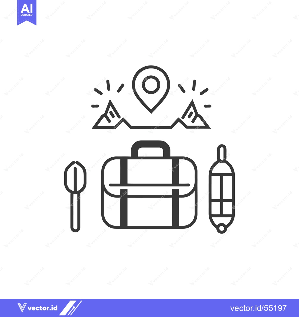 Premium Vector dari Line art illustration of travel essentials