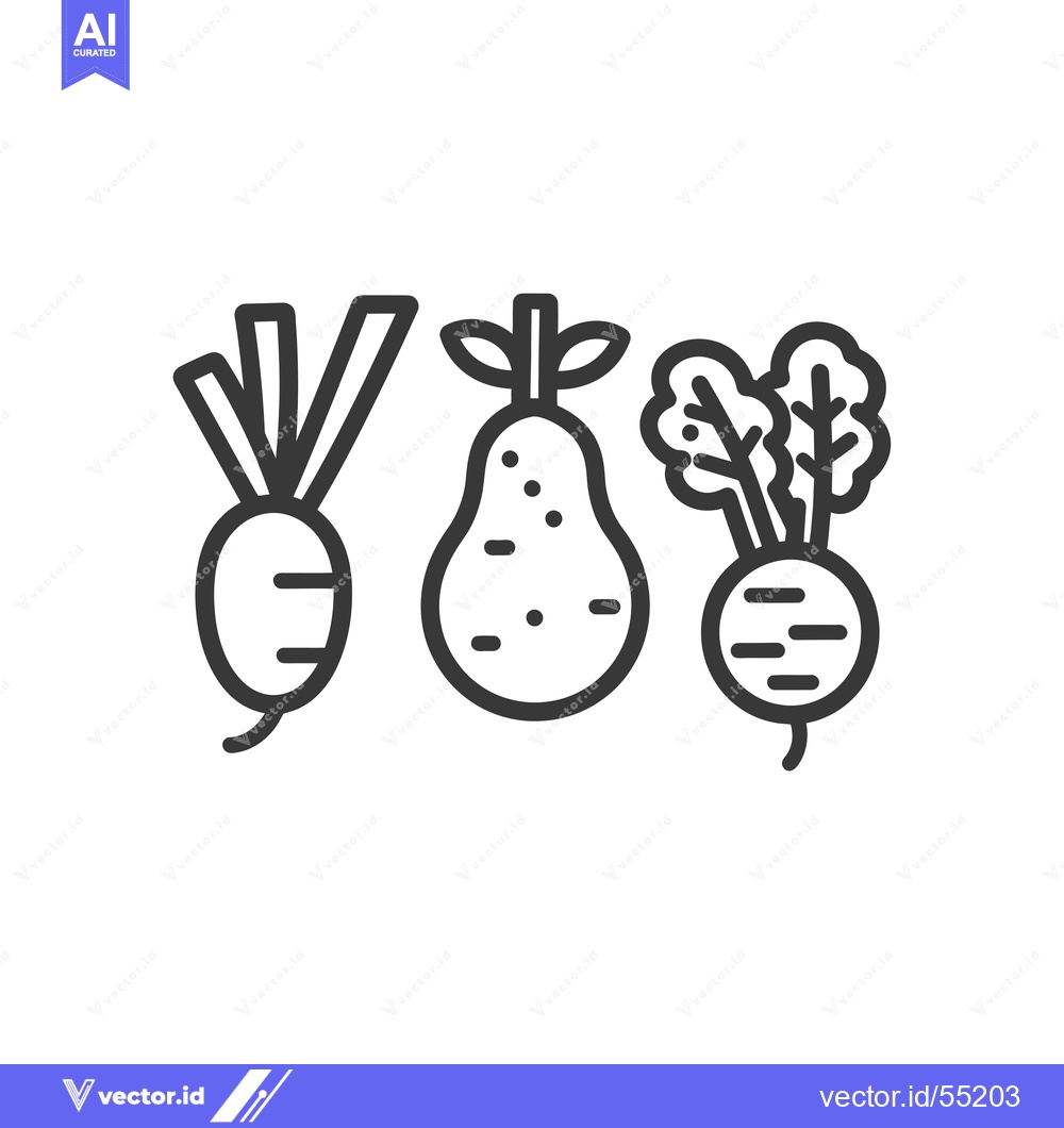 Premium Vector dari Line Art Illustration of Two Beets and a Pear