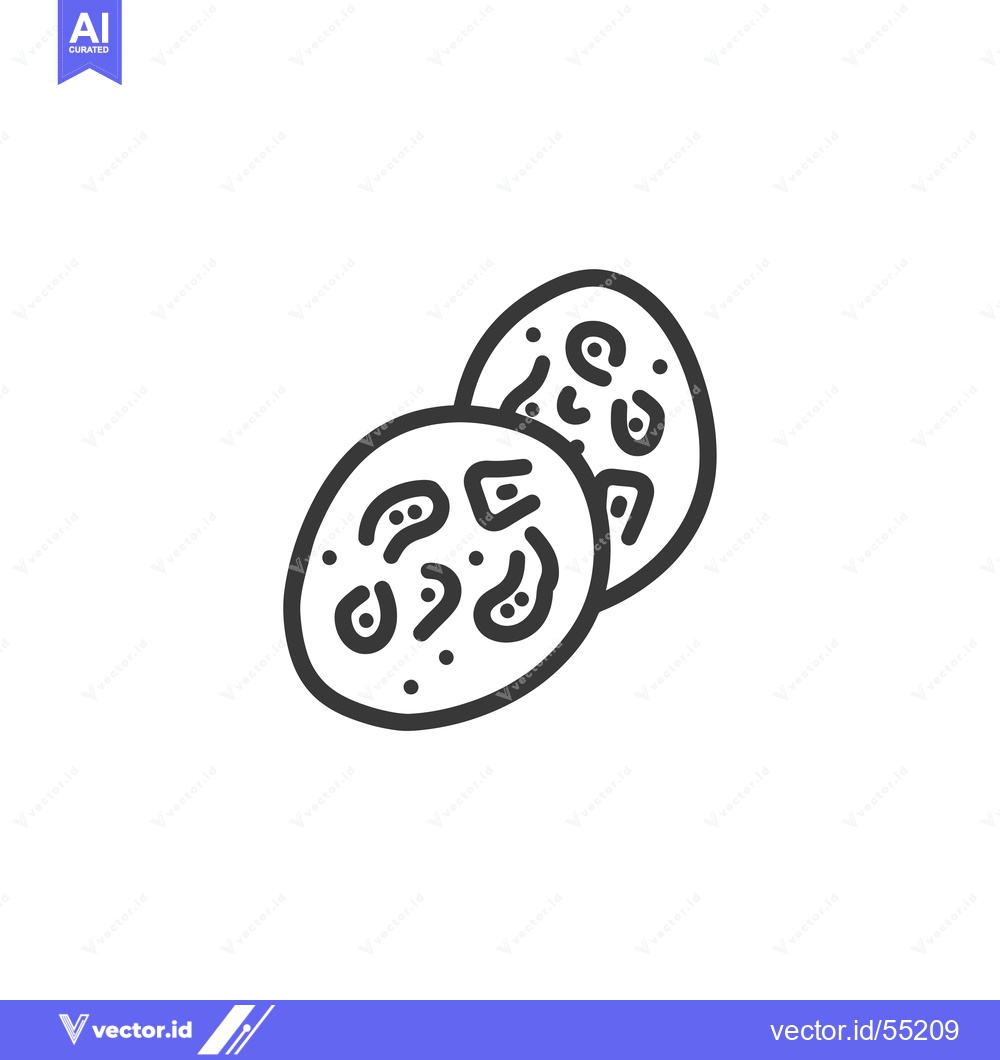 Premium Vector dari Line Art Illustration of Two Cookies with Chocolate Chips