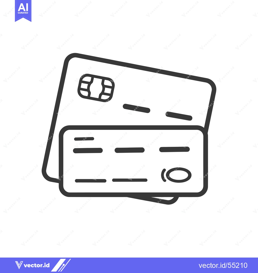 Premium Vector dari Line Art Illustration of Two Credit Cards